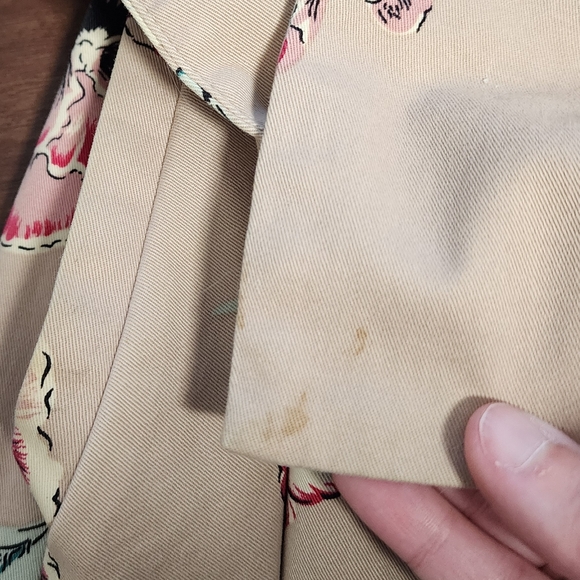 Anthropologie Elevenses Pansy Corset Back Tan Trench Coat - Picture 9 of 14